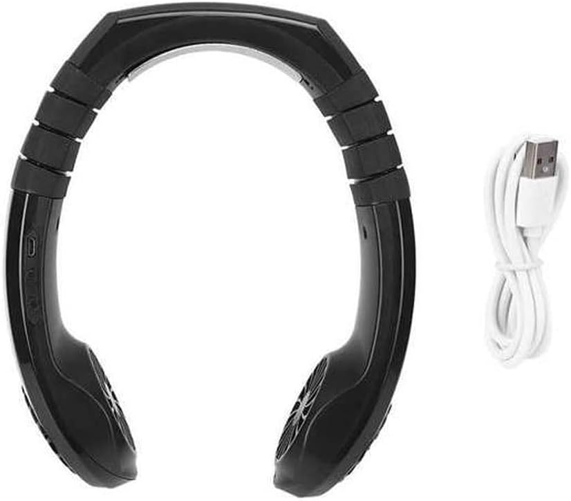 Portable USB Charging Hanging Neck Fan Mini Air Cooler Instant Cooling Home Supplies Air Conditioning for Sports Travel (Color : Black) (Black)