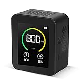 PANTALLA EN TIEMPO REAL: Analizador de calidad del aire portátil Monitoreo digital Diseño de alerta temprana en tiempo real, 2 actualizaciones en tiempo real por segundo, puede detectar contaminantes y proporcionar su valor promedio, monitoreo integral continuo, puede hacer que los resultados de detección sean más precisos y estables.