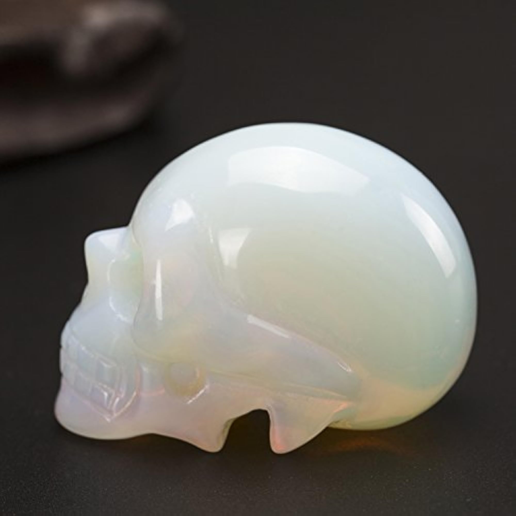 Natural Carved Skull Crystal Statue, 2 Inch