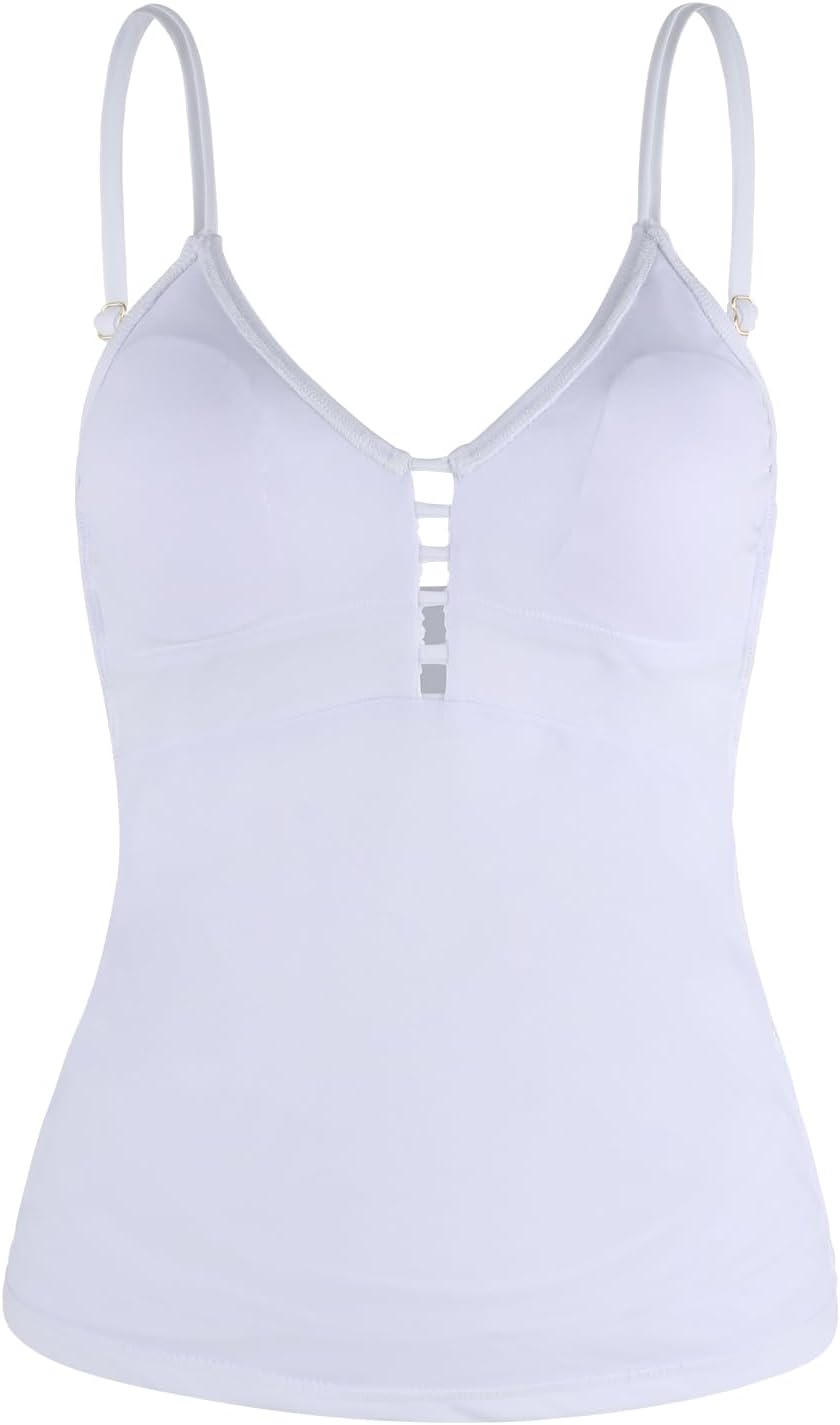 Ocean Blues Women's Retro Tankini Swimsuit Shirring Tummy Control Tankini Top Only