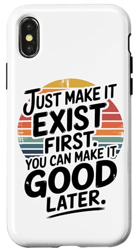 Retro Idea Just Make It Exist �N���G�C�e�B�u�Ȉ��p �X�}�z�P�[�X iPhone X/XS �p