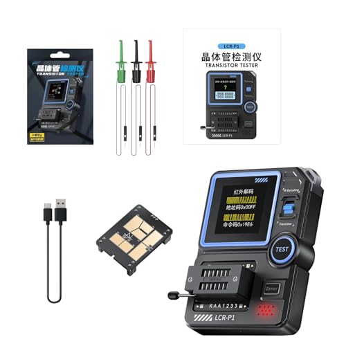 Ranley Testador de componentes - Probador Inteligente De Transistores Y Condensadores,Controlador Automático De Alta Precisión Para Condensador, Diodo, Resistor, Inductor, Mos, Npn, Zener, Prueba