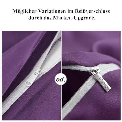 Aisbo Kissenbezug 80x80 2er Set - Kopfkissenbezug 80 x 80 Lila mit Reißverschluss aus Mikrofaser, ÖKO-TEX Pillow Cover 80x80cm… – Ansicht 4