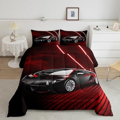 Erosebridal Race Car Comforter Set for Kids Cover