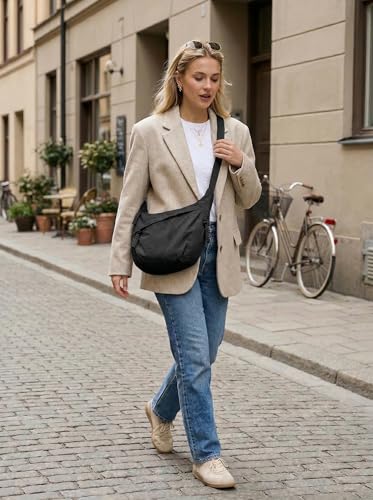 Bolso cruzado de lona para mujer tipo hobo miniatura 3