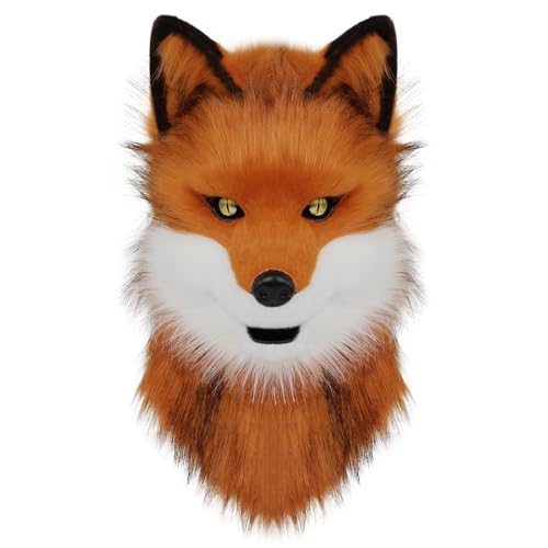 HAOAN Furry Dog Mask Animal Full Head Wolf Fox Realistic Masks for Halloween Carnival Fancy Dress Party Cosplay Costume Women Men