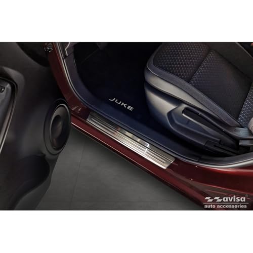 Seuils de portes Nissan Juke II Avisa en inox compatible avec les modèles F16 de 2019 à aujourd'hui