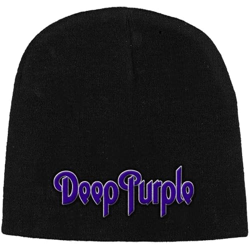 Bonnet Deep Purple noir adulte taille unique vêtement hiver style musique rock