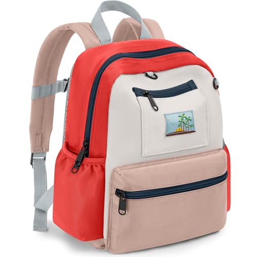 Image of Toddler Backpack for Boys & Girls 1-3 Years, 10.5 Inch Lightweight Kids Bookbag, Preschool Backpack for Kindergarten, Daycare, Travel, Durable Small Child School Bag, Beige