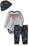 PUMA Baby Boys Three Piece Jogger, T-Shirt and Hat Set