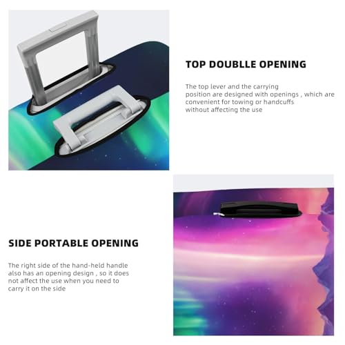 Dark Northern Lights Print Washable Suitcase Cover Personalized Luggage Protector Travel Elastic Anti Scratch2