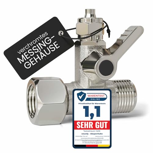 smardy Absperrhahn Absperrventil 3/8 auf 1/4 Zoll Adapter T-Stück 3/8x3/8x1/4' zum Anschluss von 2 Geräten 3/8 3/8 1/4' Side by Side Kühlschrank Osmoseanlage Wasserfilter Kaffeemaschine