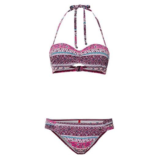 CheChury Damen Bademode Push Up Bikini Set Zweiteilige Badeanzug Strandkleidung Crossover Neckholder Triangel Oberteil Bikinihose Sexy Halter,Rosa,M 7 s.Oliver RED LABEL Beachwear LM Damen Dream Bikini-Set, pink Bedruckt, 38 B