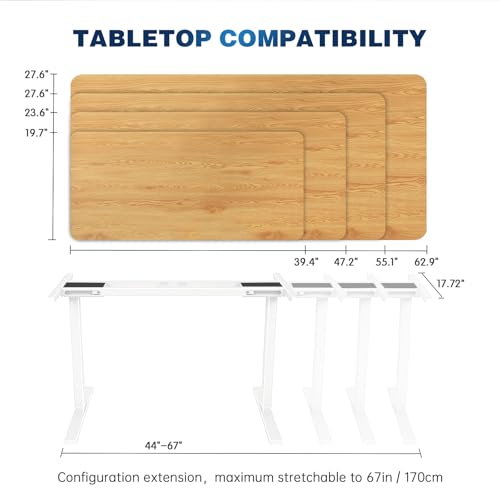 Image of Dual Motor Standing Desk Frame, Electric Adjustable Legs, Workstation Desk Base, Sit Stand Desk Frame, 3 Memory Height Settings, with Cable Management Tray, Headphone Hook