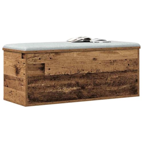 vidaXL Caja de Almacenamiento Madera Envejecida 90 x 35 x 35 cm, Caja de Almacenamiento Moderna, Organizador Rectangular, Solución sin Desorden, Espacio Ample, Diseño Compacto