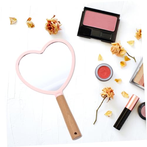 Espejo de maquillaje portátil con diseño de corazón miniatura 2