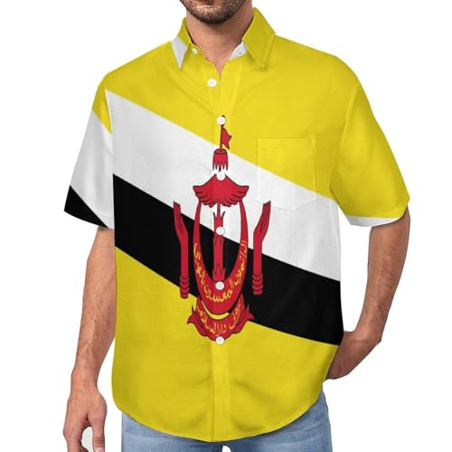 Chemise Hawaïenne Homme pour vacances d'été imprimé drapeau Brunei