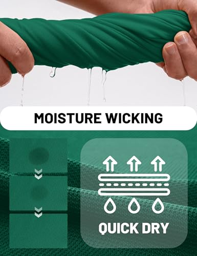 TACVASEN Men's Long Sleeve Polo Shirts Quick Dry Tactical Golf Collared Lightweight Work Breathable Moisture Wicking Outdoor E-Green S - Thumbnail 6