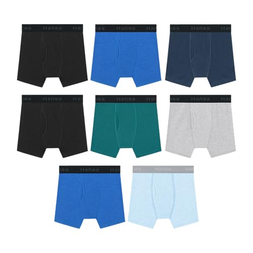 Image of Hanes Boys' Underwear Boxer Briefs Or Briefs Pack, 8 Or 12 Pack, Cotton Stretch Underwear for Boys & Toddler Boys