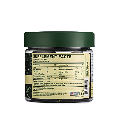 8Greens Supergreens Beauty Gummies with Collagen & Biotin | Super Greens Powder Superfood Gummy for Healthy Skin, Hair, Nails, Glow, and Firmness, Superfood Booster, Strawberry Flavored, 50 Count - Image 3
