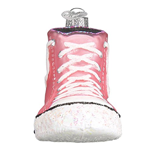 Old World Christmas Ornaments: Shoes Collection Glass Blown Ornaments For Christmas Tree, Pink High-Top #TOP3