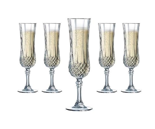 Image of Elegant and Stylish Long Champagne Wine Glasses, Compatible as Champagne Glasses with Stem Stylish and Unique Wine Glasses, Vintage Design Long Champ 155 ML (Set of 02)