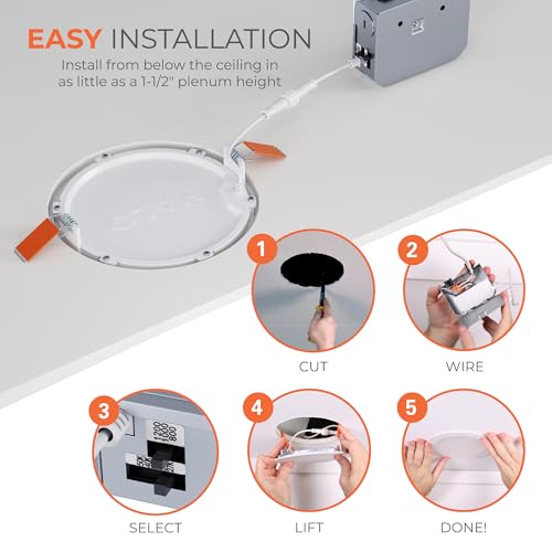 HALO HLB Canless LED Recessed Lighting 6 inch 5CCT Lumen Select 4PK - image 4