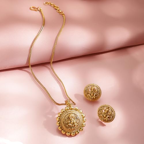Image of Rubans Temple Necklace Set Traditional Stylish Jewellery Gift for Women & Girls