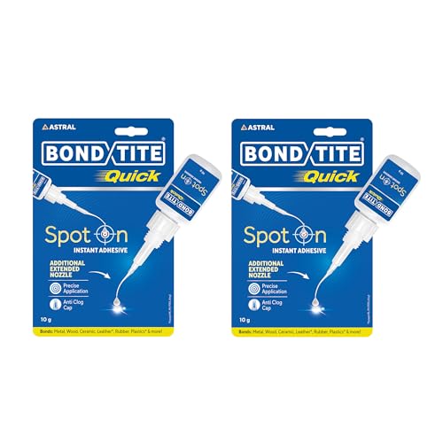 Image of Bondtite Quick Spot-On Instant Adhesive| 10g (Pack of 2) | DIY Repairs, Crafts, and Household Fixes, All-Purpose Adhesive with Precision Nozzle & Anti-Clog Cap