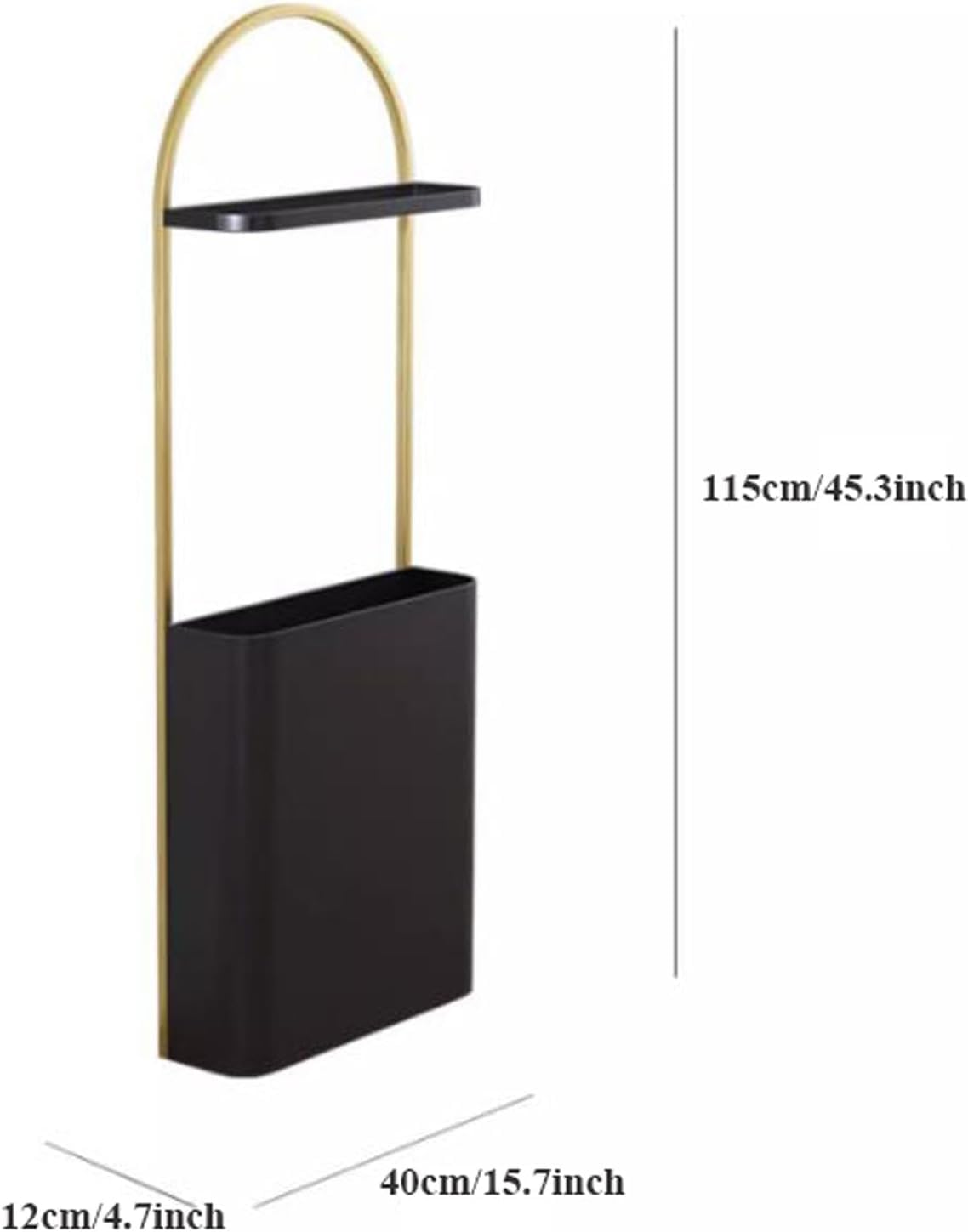 Metal Rectangular Umbrella Stand Holder Rack for Hallway Rain Collection Organizer Bin