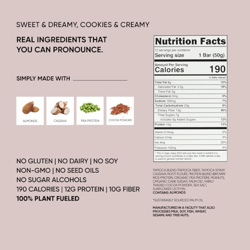 Image of TRUBAR Vegan Protein Bars, Chocolate Covered Cravings Variety Pack, Peanut Butter, Cookies & Cream, & Cookie Dough, Gluten Free, Plant Based, High Fiber, Dairy Free, On the Go Healthy Snacks, 12 Count