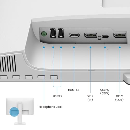 BenQ GW2486TC 24" IPS 100Hz Full HD Coding Monitor |USB-C(65W PD)| Daisy Chain| 99% sRGB| Coding Mode| Height Adjust|HDMI| DP| USB Hub| 2Wx2 Speakers| Eye Care| Noise Cancelling Microphone (White) 14 41vFzr9i7SL