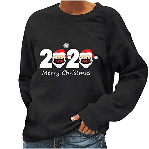 HSada Christmas Sweatshirts for Women, Quarantine Family Fun Christmas Sweatshirt, 2020 Personality Long Sleeve Holiday Pullover Top