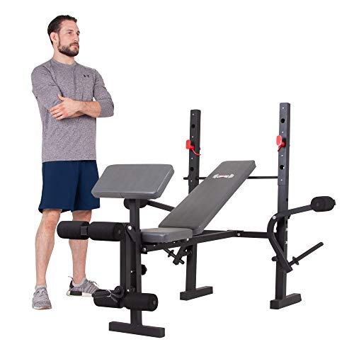image for Body Champ Standard Weight Bench with Butterfly and Preacher Curl, Inc
