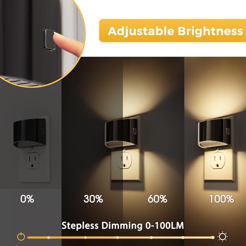 Image of L LOHAS LED Night Lights Plug into Wall, 2 Pack Modern Night Lights, Dusk to Dawn Sensor Nightlight,0-100LM Brightness Adjustable, 3000K Soft White