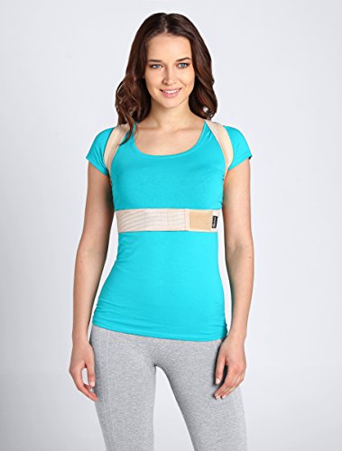 BeFit24 Correcteur de posture pour homme ou femme - Redresse dos - Ceinture dos posture - Maintien pour dos droit et épaules - Posture corrector for men and women [ Size 4 - Nude ]
