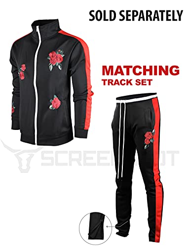 Image of SCREENSHOT Screenshotbrand Mens Hip Hop Slim Fit Track Pants - Athletic Jogger Bottom with Side Taping