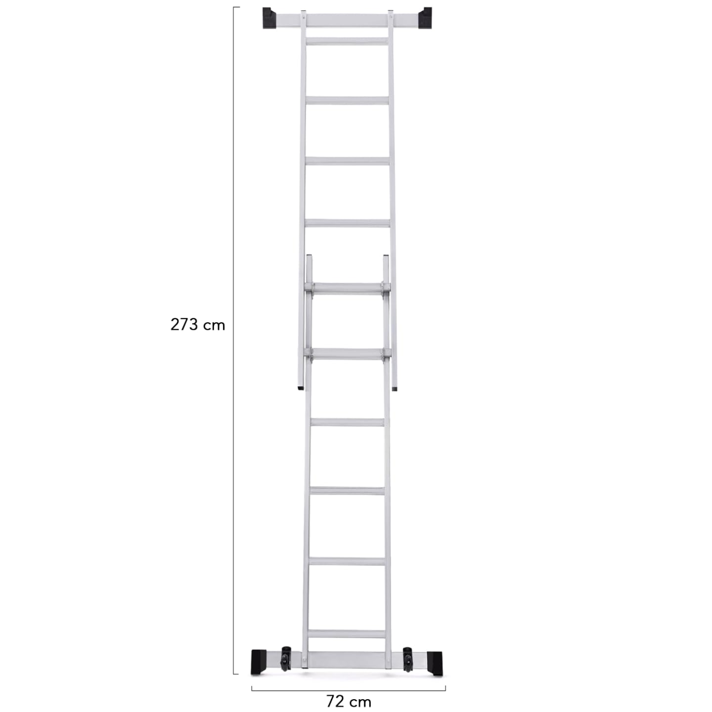 IDMarket - Ponteggio a scala multiuso in alluminio con piattaforma modulare su ruote, altezza 165 cm