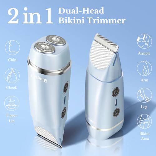 Image of 2 in 1 Electric Razors for Women Electric Shaver (Blue)