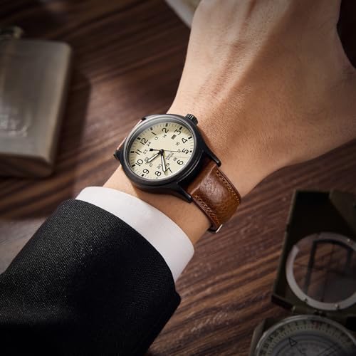 Image of Getalia Italian leather Watch Band Tuscany Natural Vegetable-Tanned Full Grain Genuine Leather,18mm 19mm 20mm 21mm 22mm Quick Release Replacement Watch Straps for Men and Women Thick and Soft
