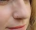 Tiny Gold Nose Ring - Handmade 14k Gold Nose Piercing with a 2mm Black Gem - Thin 24 Gauge 7mm Hoop - Comfortable Nose Piercings