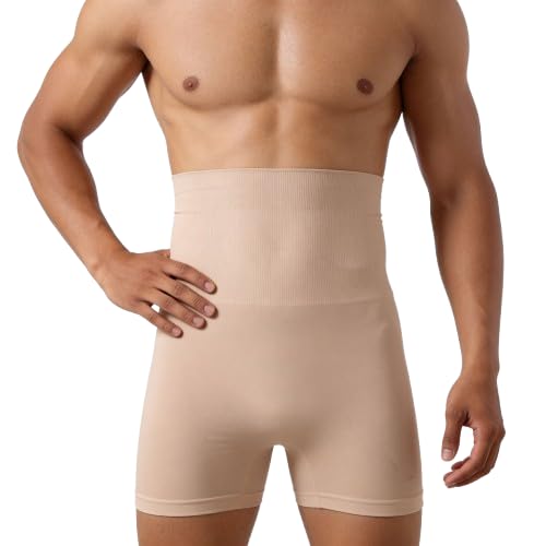 hookup Tummy Tucker for Men High Waist Shapewear Shorts, Seamless Compression Body Shaper for Slimmer Waist, Tummy Control Innerwear for Men, Boys, Males, Ideal Beige-picture-28