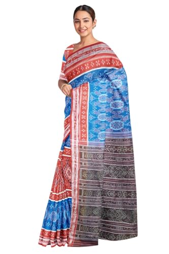Image of Sambalpuri Cotton Saree of Odisha Ikkat Orissa Traditional Handloom Sari | Bomkai | Pata | Nuapatana | sambalpuri saree | khandua patta sare | without Blouse JH866
