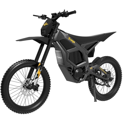 Freego N5 Electric Dirt Bike Mid-Drive Motor 72V/40AH/8000W(Peak) 53MPH Electric Motorcycle Bike for Adults 19/18 Tire 380N.m Max Torque 4-Piston Hydraulic Brakes 4 Hours Fast Charging