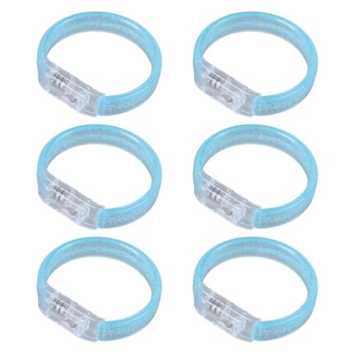 6個パック 光るブレスレット 子供用 パーティー用 アクリル LED ライトアップ リストバンド アクセサリー フェスティバル 景品 ジュエリー