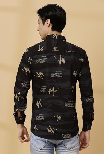 Image of Majestic Man Men's Cotton Slim Fit Printed Casual Shirt