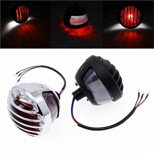 Feu arrière LED moto résistant pour plaque bobber noir - 6