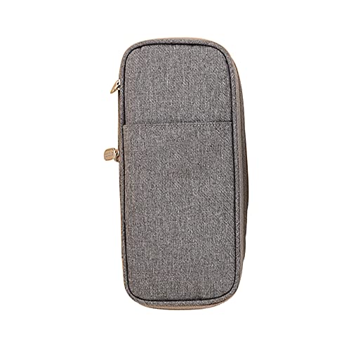 Hengyixing Trousse de poche classique en toile pliable pour crayons, maquillage, voyage, étudiant, gris clair Cover