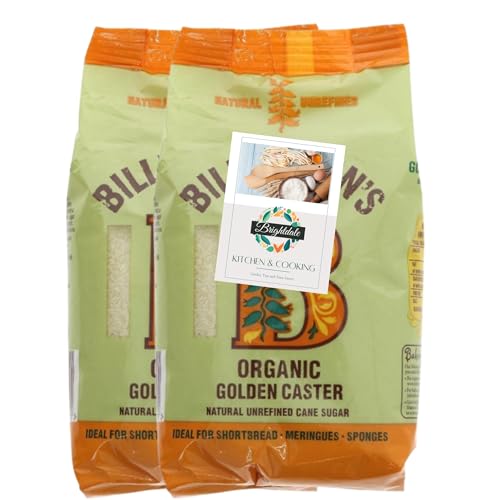Caster Sugar Bundle with Billingtons Organic Golden Caster Sugar 500g 2 Pack + Brightdale Kitchen Card
