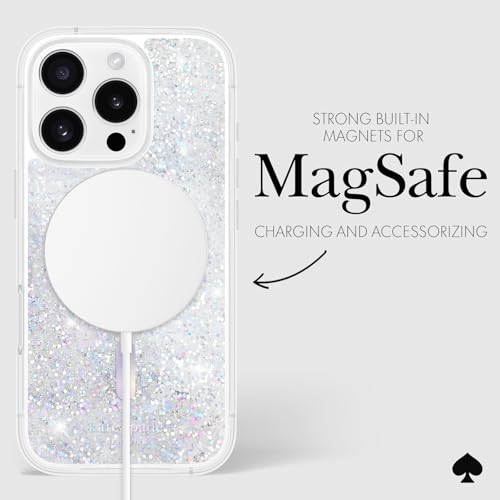 Image of kate spade new york iPhone 16 Pro Case - Liquid Glitter Iridescent | Compatible w /MagSafe - Lightweight Designer Case for iPhone 16 Pro w /Anti-Scratch Coating & Liquid Glitter Iridescent Design